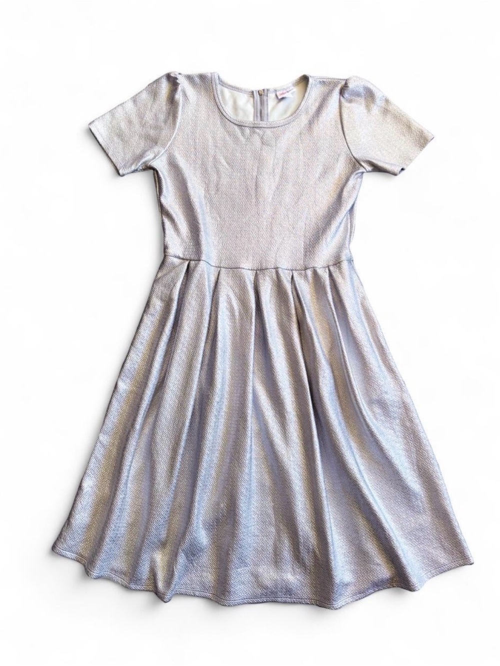 Women’s Lularoe Elegant Collection Metallic Silver Amelia Dress